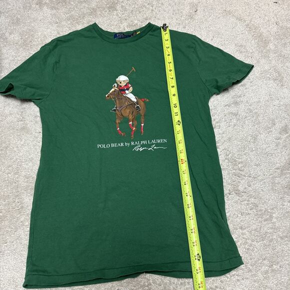 NWOT Polo Bear Ralph Lauren Crewneck T-Shirt Green XS Preppy Horse Equestrian - Picture 8 of 8
